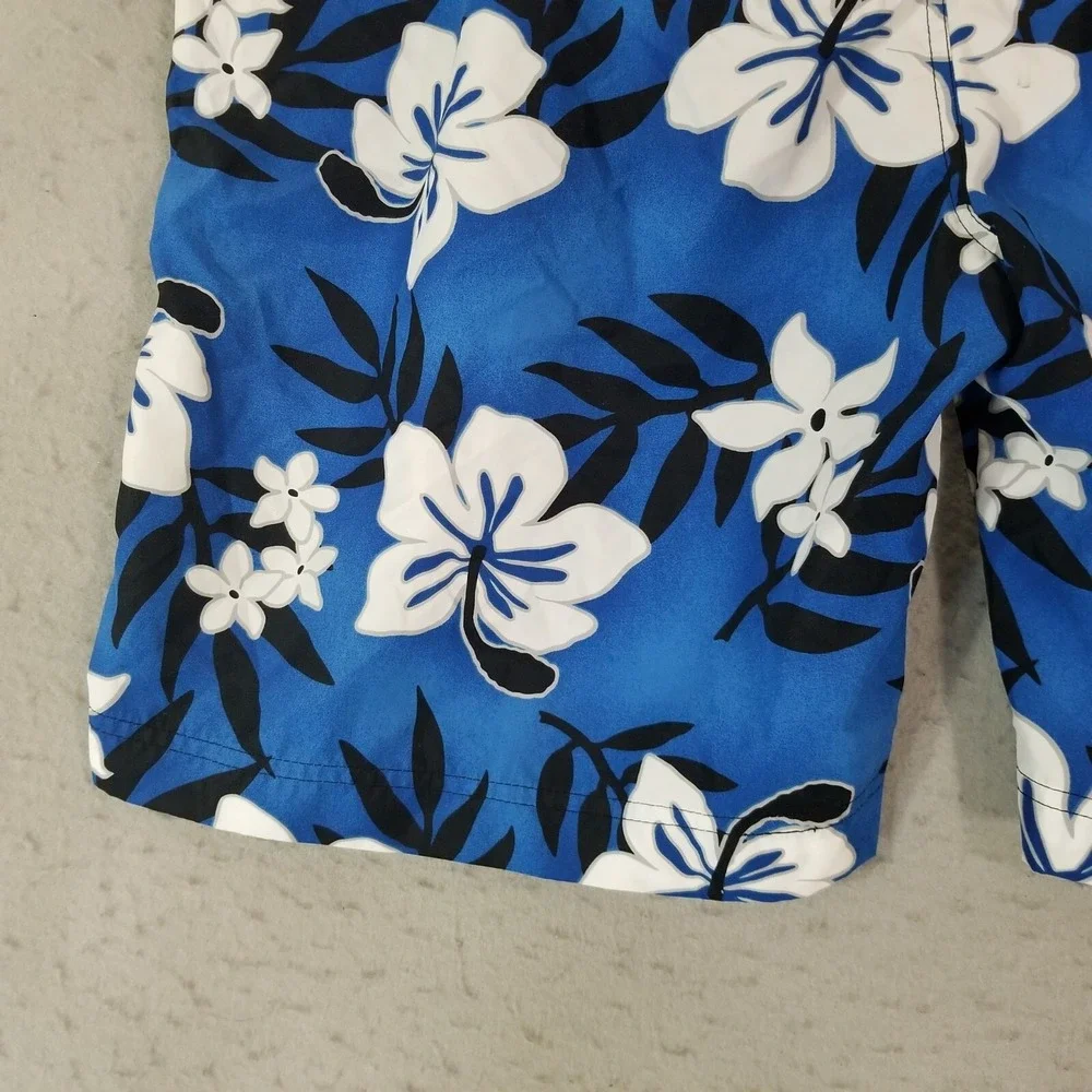 Sonoma swim shorts men's XL extra large blue floral pockets